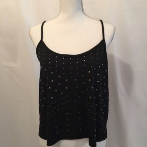 Express metallic jeweled tank spaghetti straps NWT